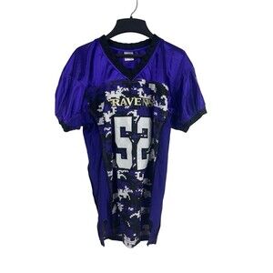 All Pro Hampstead NFL Baltimore Ravens Purple Camo Youth L #52 Jersey